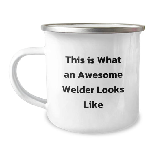 Funny Welder Gifts for Men - This Is What An Awesome Welder Looks Like, Birthday Unique Gifts from Friends, 12 oz Stainless Steel Camping Mug for Welders - Image 1