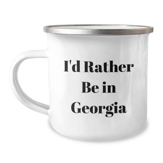 Funny Camping Mug Gifts from Friends or Family for Georgia Lovers - I'd Rather Be In Georgia - Image 1