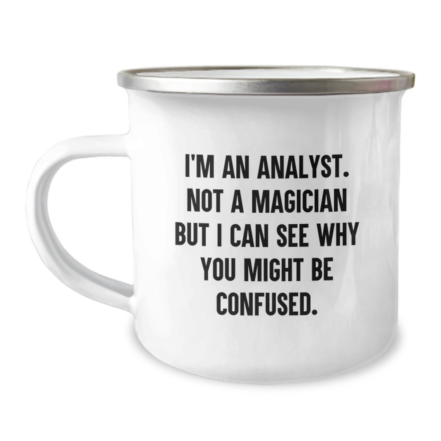 Funny Analyst Gifts for Men from Coworkers, Camping Mug with Christmas Unique Ideas for Friends and Family - Image 1