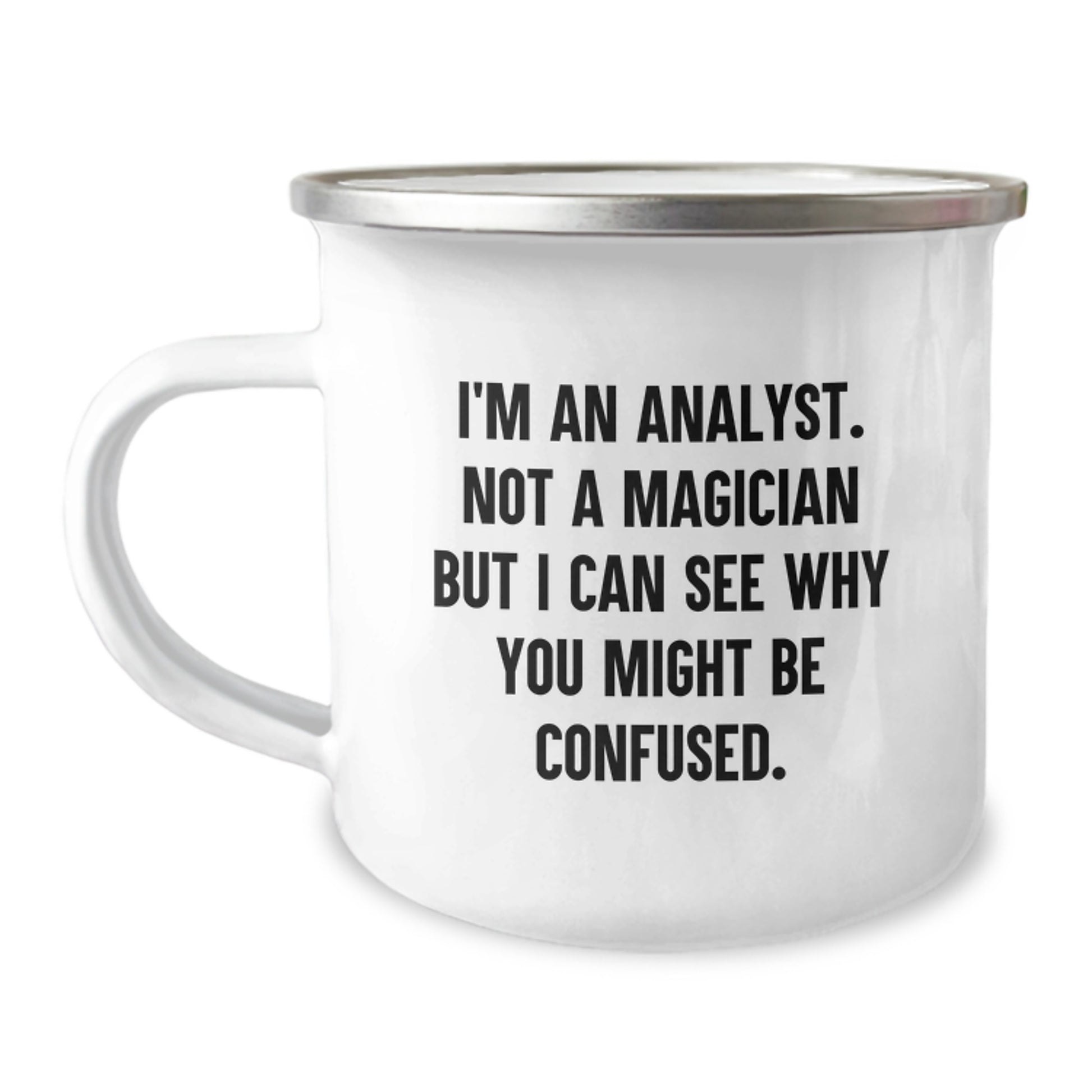 Funny Analyst Gifts for Men from Coworkers, Camping Mug with Christmas Unique Ideas for Friends and Family - Image 1