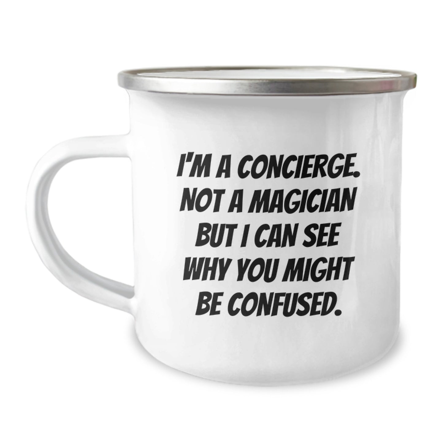 Funny Concierge Gifts from Men to Friends - Camping Mug for Christmas Unique Presents by Concierge - Image 1