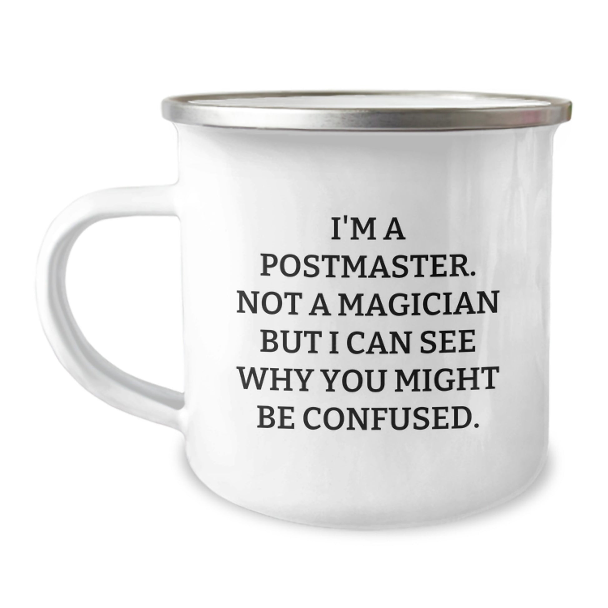 Funny Postmaster Gifts for Men, Unique Camping Mug for New Postmaster, Graduation Unique Gifts from Friends - Image 1