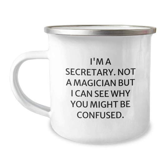 Funny Secretary Camping Mug Gifts from Friends for Birthday Unique Presents - Image 1