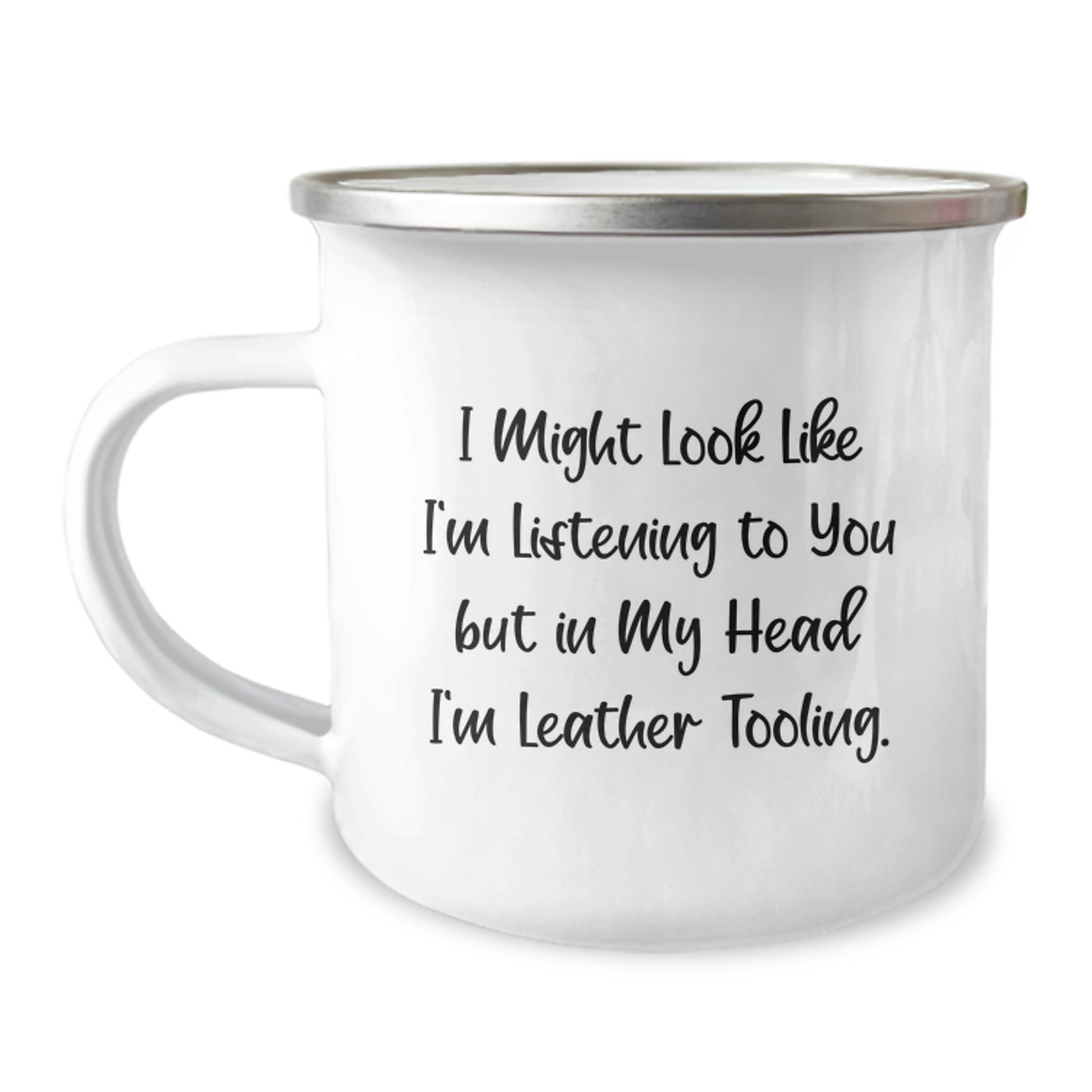 Leather Tooling Camping Mug Gifts from Men to Friends - Unique Leather Tooling Enthusiast Christmas Unique Gifts - Image 1