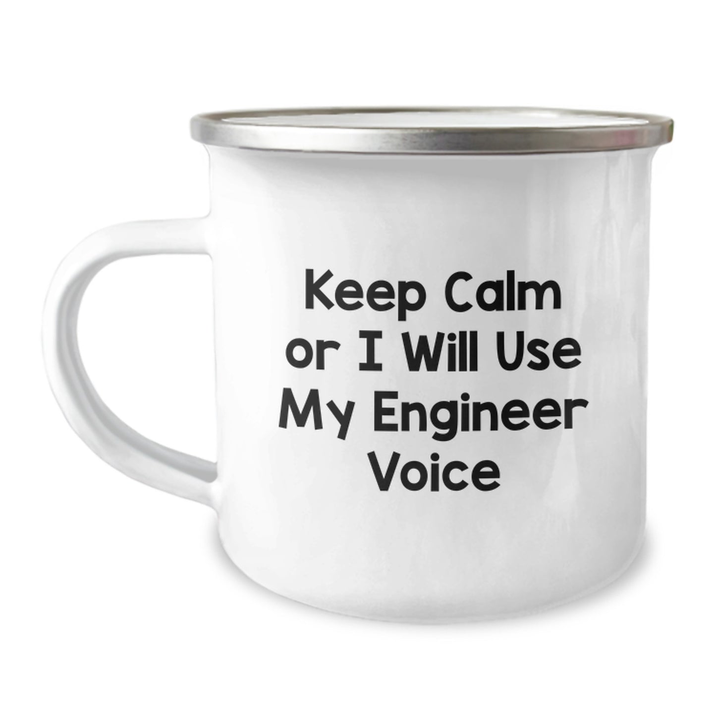 Funny Engineer Gifts, Valentine's Unique Mugs for Engineers, Camping Mug with Humorous 'Keep Calm Or I Will Use My Engineer Voice' Quote, Unique Gift for Engineer Men - Image 1