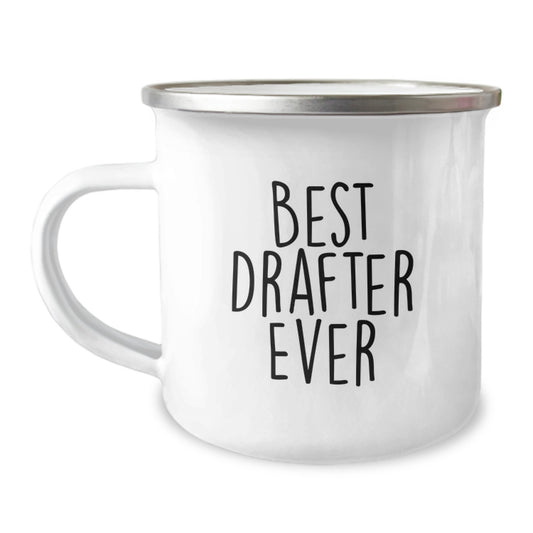 Funny Drafting Gifts from Friends for Best Drafter Ever, Camping Mug for Graduation, 12 oz Stainless Steel Enamel Finish - Image 1
