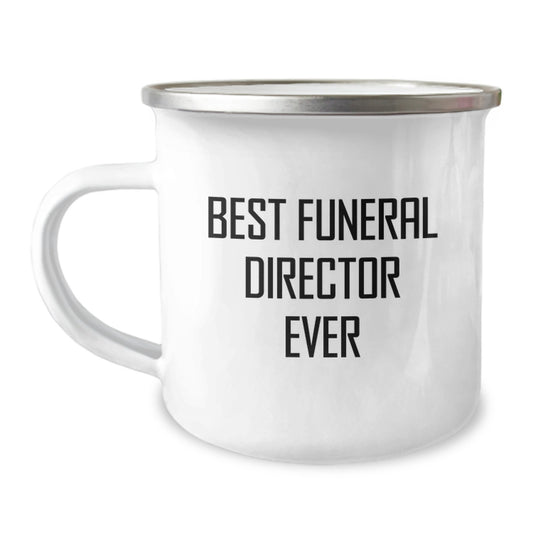 Funeral Director Gifts from Men Best 'Best Funeral Director Ever' Camping Mug for Graduation - Image 1