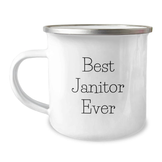 Funny Janitor Gifts - Best Janitor Ever Quote, Camping Mug for Men, Women, Coworkers, Family - Unique Graduation Gifts from Friends - Image 1