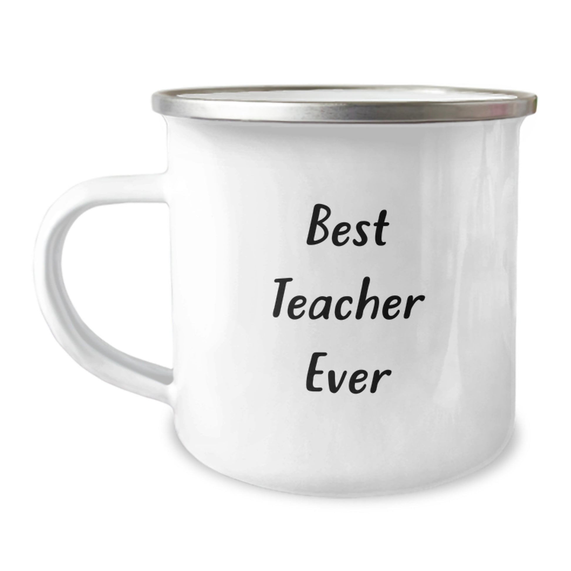 Funny Teacher Gifts, Best Teacher Ever Quote Camping Mug, Insulated 12 oz Stainless Steel, Perfect Christmas Teacher Appreciation Mug - Image 1