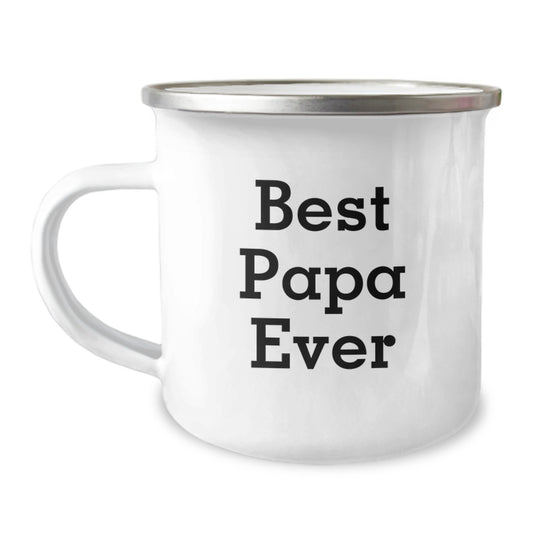 Funny Papa Gifts from Friends to Best Papa Ever, Camping Mug for Birthday, 'Best Papa Ever' Quote - Image 1