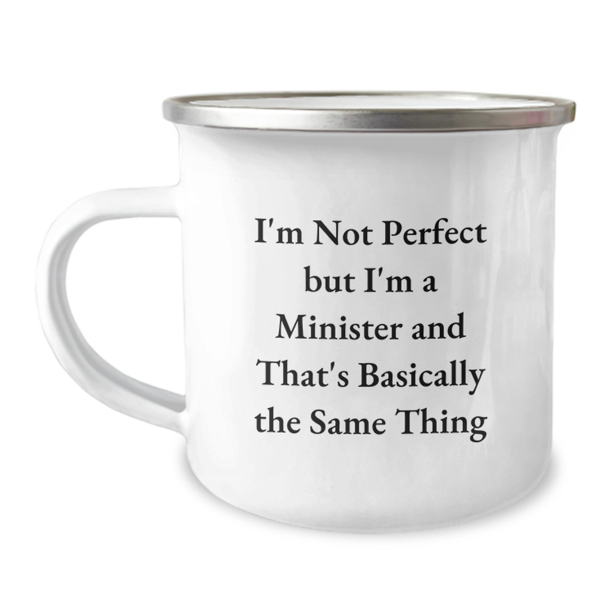 Funny Minister Gifts for Men Birthday Unique Camping Mug - I'm Not Perfect, 'I'm A Minister' - Image 1