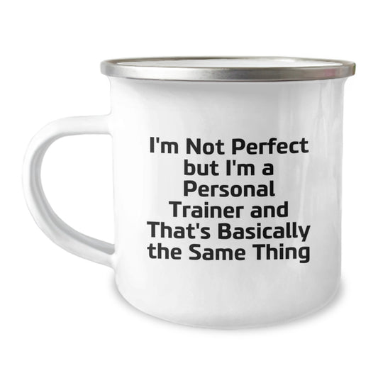Funny Personal Trainer Gifts from Friends for Birthday Unique Camping Mug - Image 1