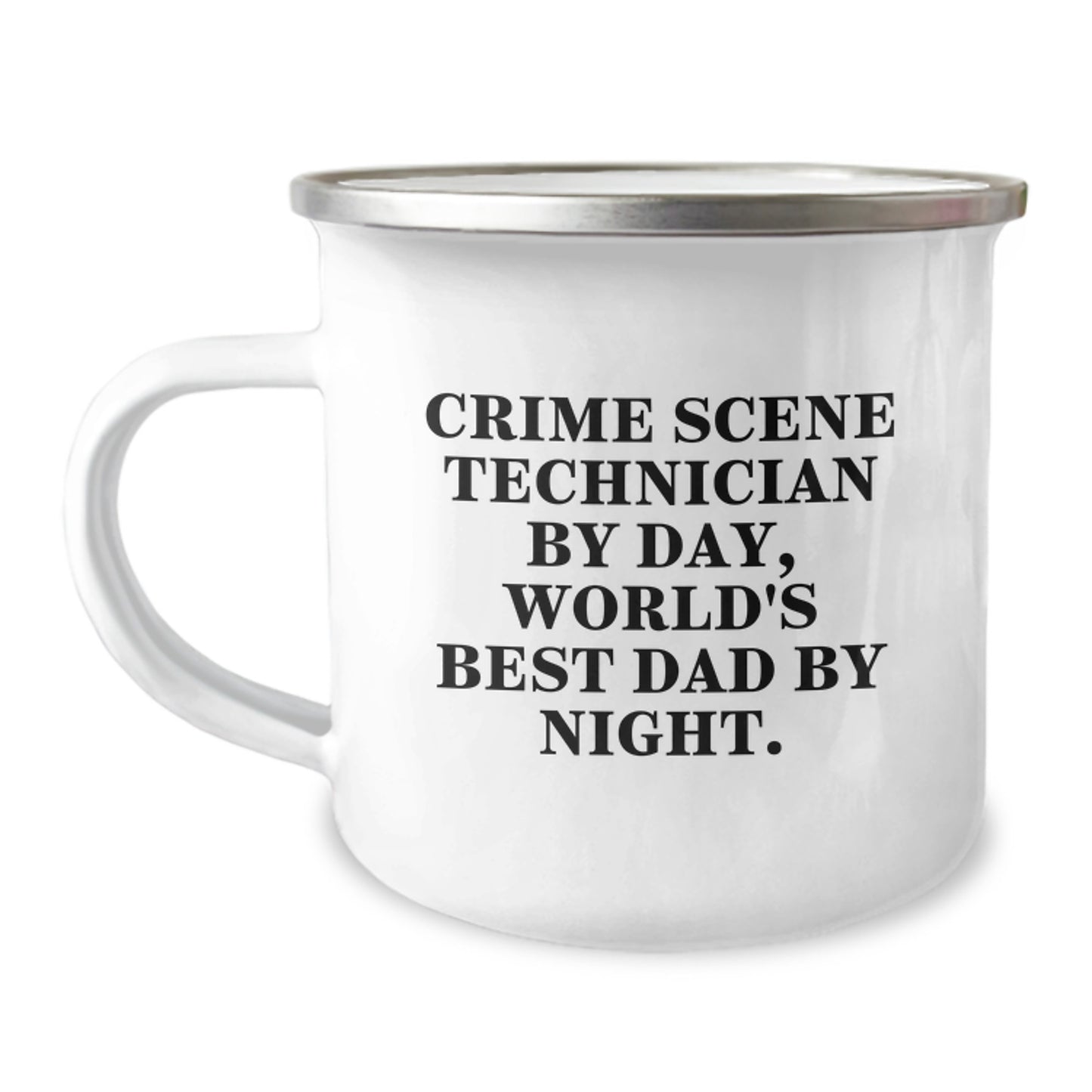 Funny Gifts for Crime Scene Technicians, Birthday Unique Presents from Son, Husband, or Friend, Men's Camping Mug with 'Crime Scene Technician By Day, World's Best Dad By Night.' Quote - Image 1
