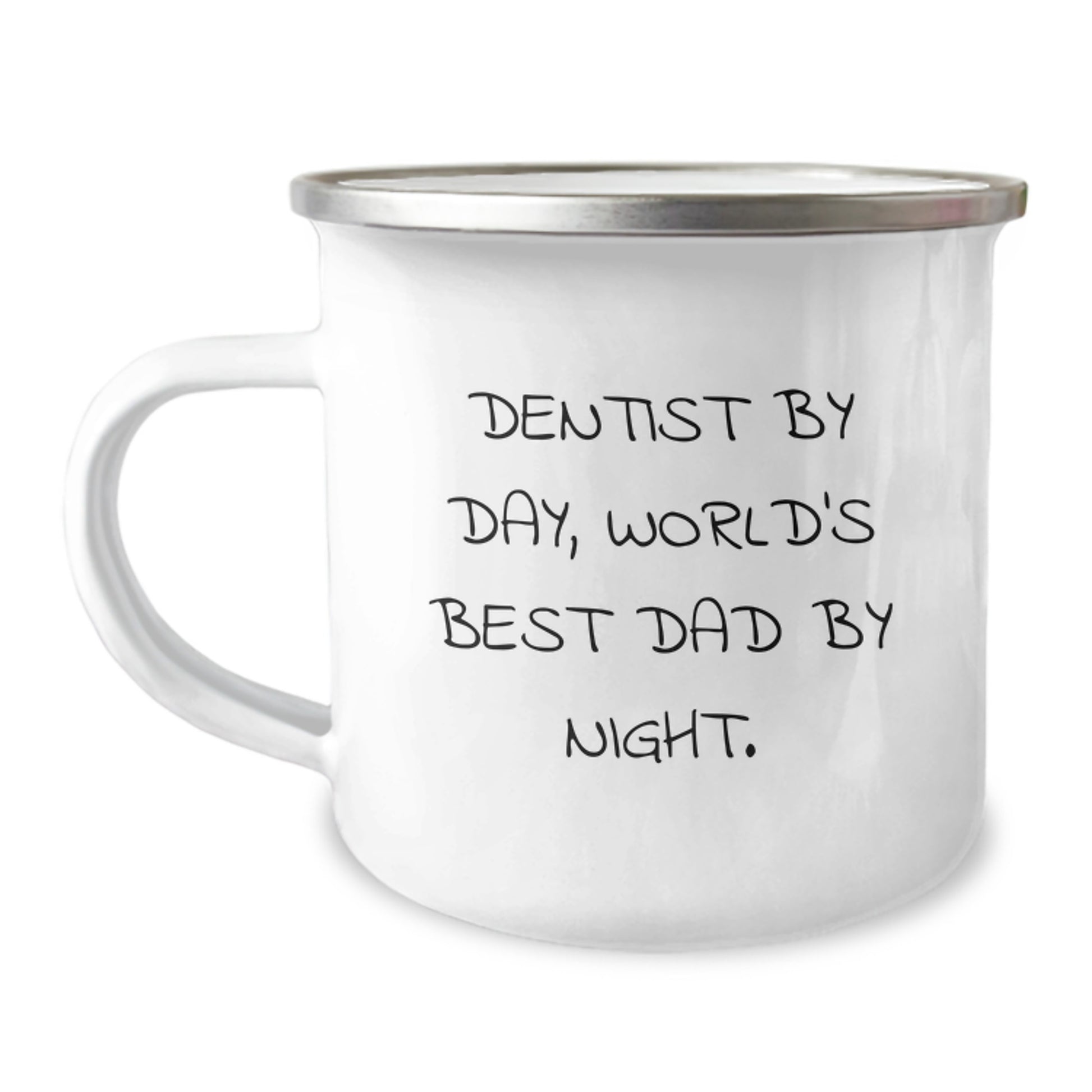 Funny Dentist Gifts from Dad to His Little World's Best Son Christmas Unique Mugs, Camping Mug for Dentist Dad, 'Dentist by Day, World's Best Dad by Night.' - Image 1