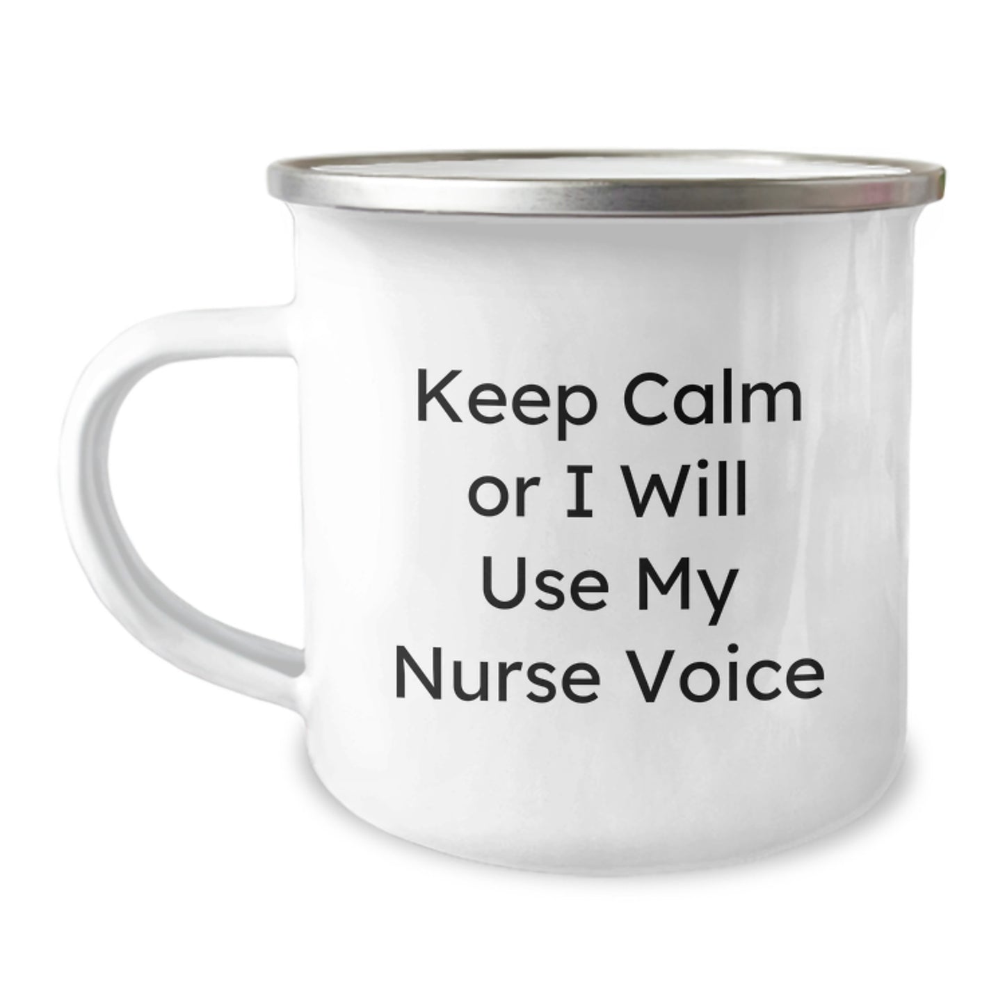 Funny Nurse Gifts for Valentine's - Camping Mug, Keep Calm Or I Will Use My Nurse Voice, Gifts from Men - Image 1