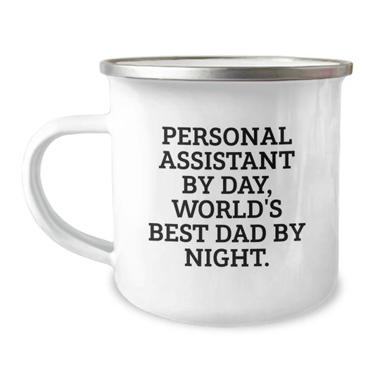 Funny Personal Assistant Gifts for Men, Camping Mug for Dad, Birthday Unique Gifts from Family - Image 1