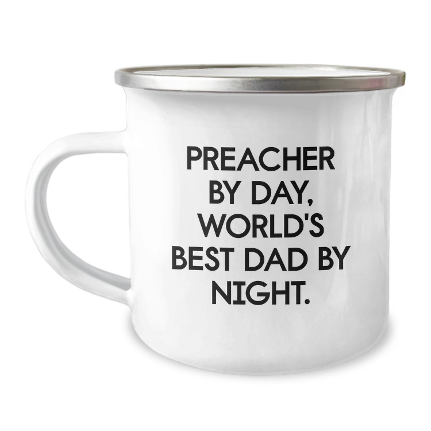 Funny Preacher Gifts for Men from Friends - 'Preacher By Day, World's Best Dad By Night.' Camping Mug for Christmas Unique Gifts - Image 1