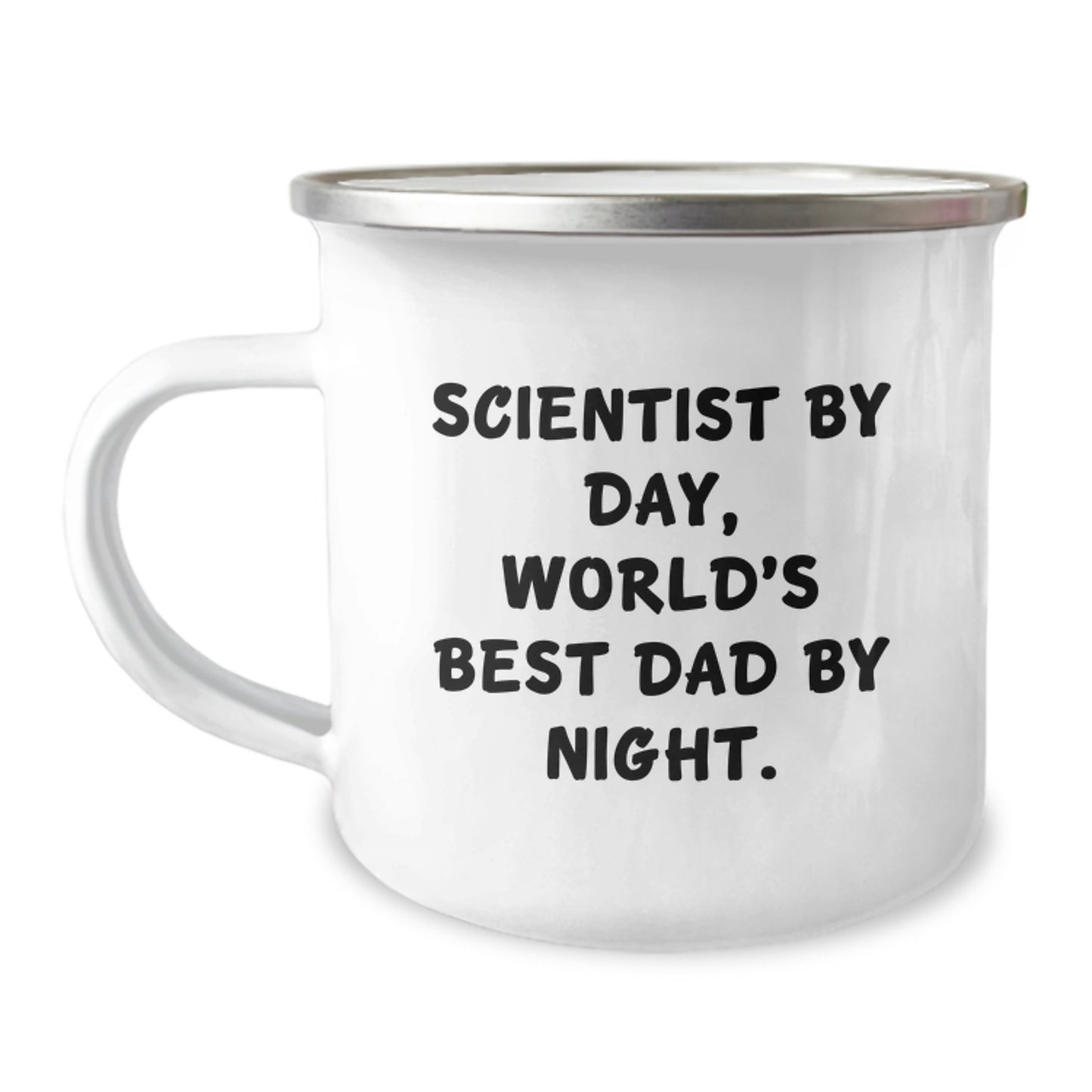 Funny Scientist Gifts from Dad to Son or Family Member - Scientist By Day, World's Best Mug for Camping Enthusiasts - Image 1
