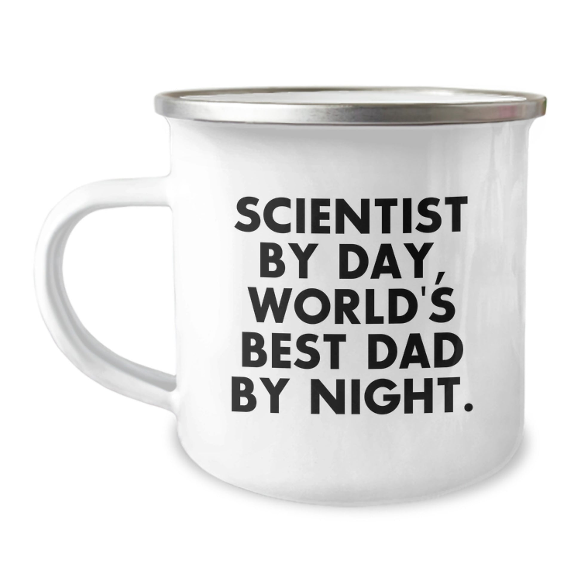 Funny Scientist Gifts for Men - Camping Mug for Dad by Day, World's Best Dad by Night, Christmas Unique Gifts from Family - Image 1
