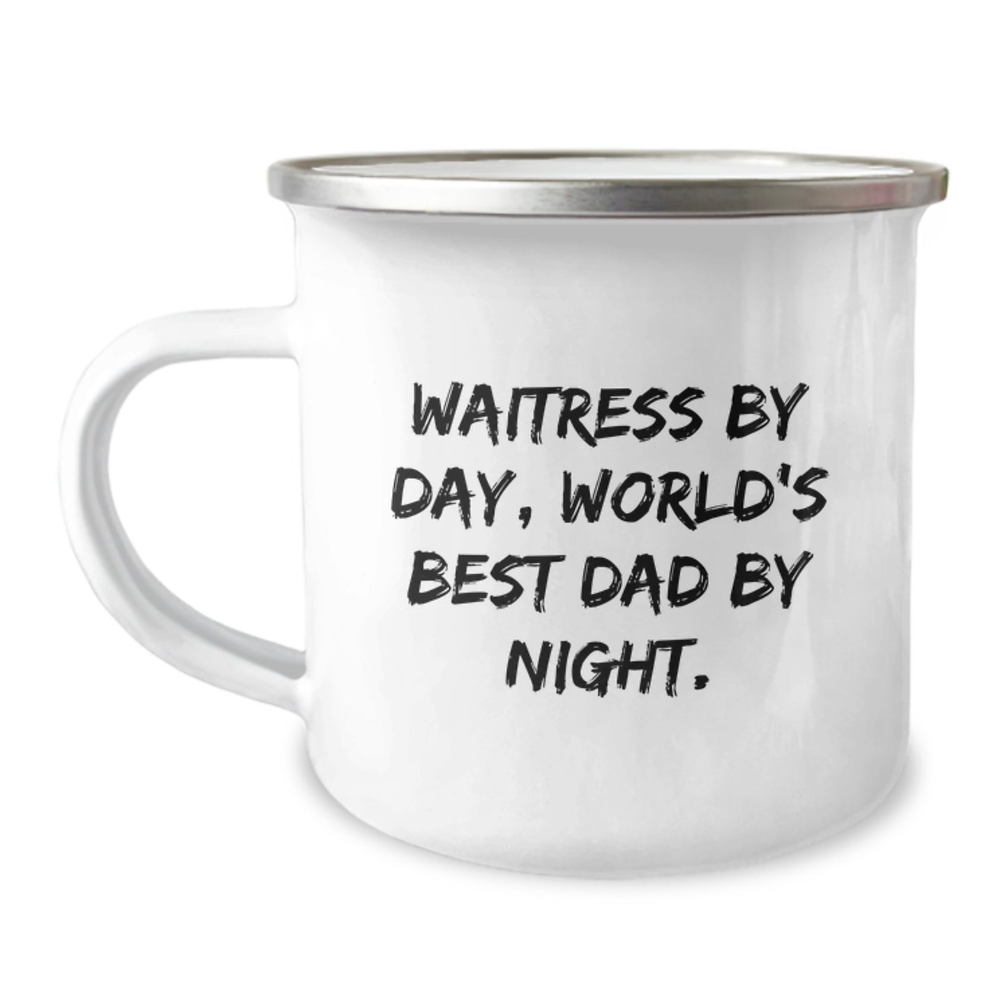 Funny Waitress Gifts by Day, World's Best Dad Camping Mug at Night - Christmas Unique Gifts for Men from Dad - Image 1
