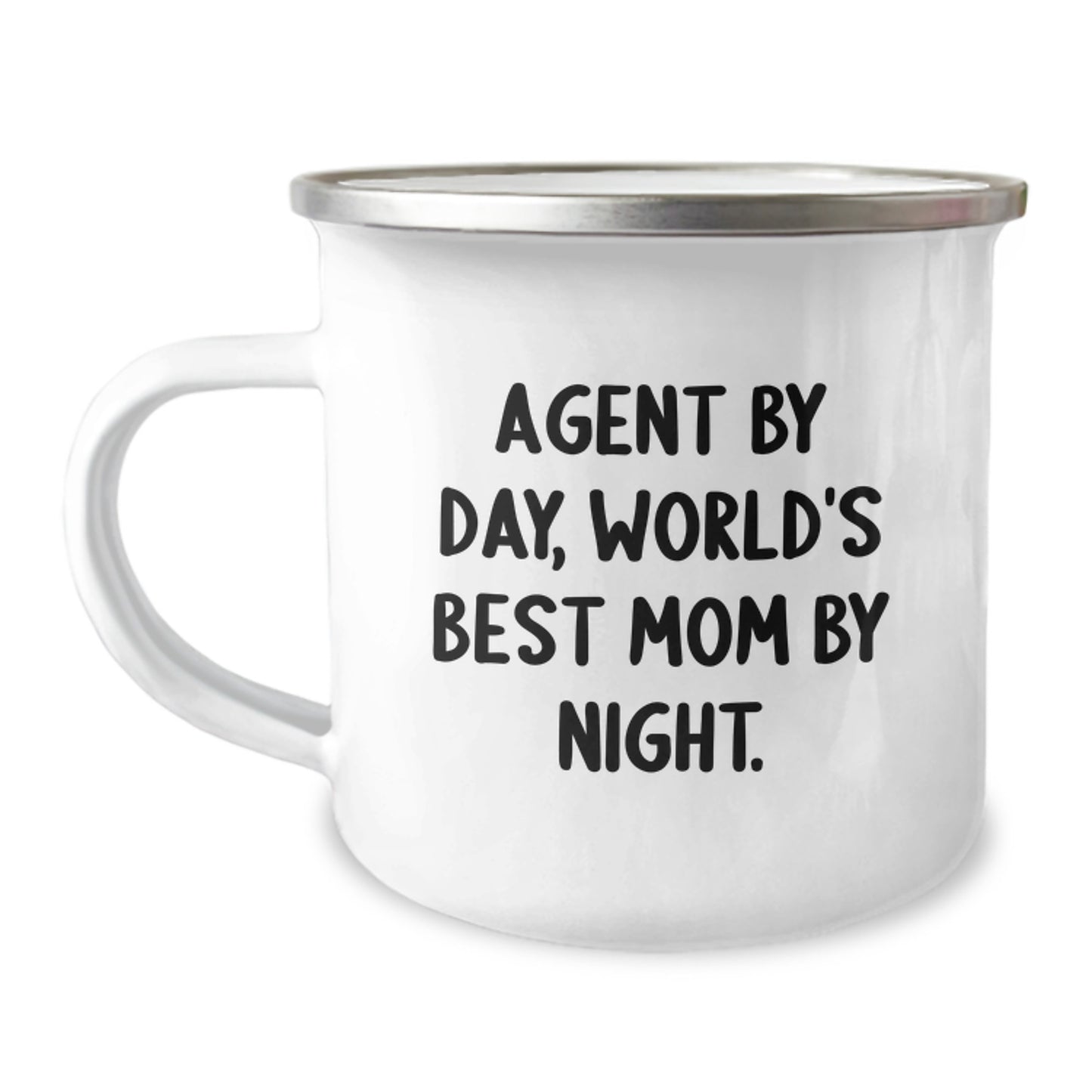 Agent Gifts from Friends, Agent Camping Mug, 'Agent By Day, World's Best Mom By Night.' Funny Birthday Unique Gifts for Agent, Men, Women, Family - Image 1