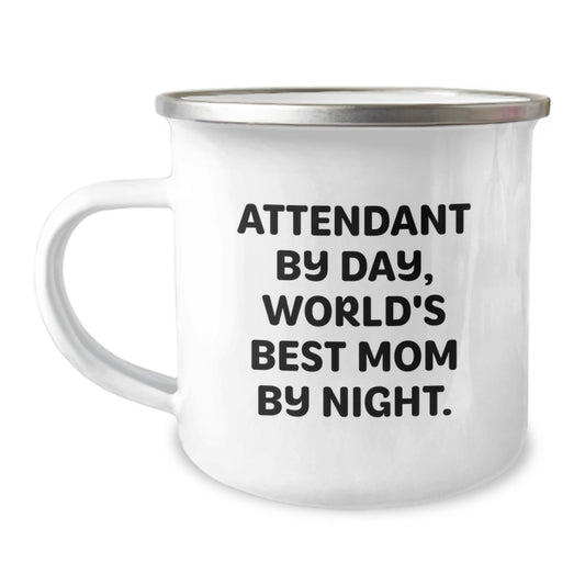 Funny Attendant Gifts from Family to World's Best Mom By Night, Camping Mug for Attendant, Christmas Unique Gifts - Image 1
