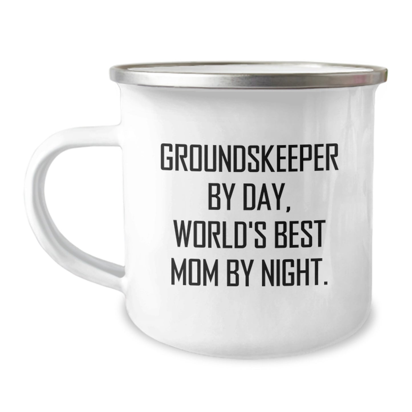 Funny groundskeeper Gifts for Men, Camping Mug, 'groundskeeper By Day, World's Best Mom By Night' Quote, Perfect Christmas Unique Gifts from Friends - Image 1