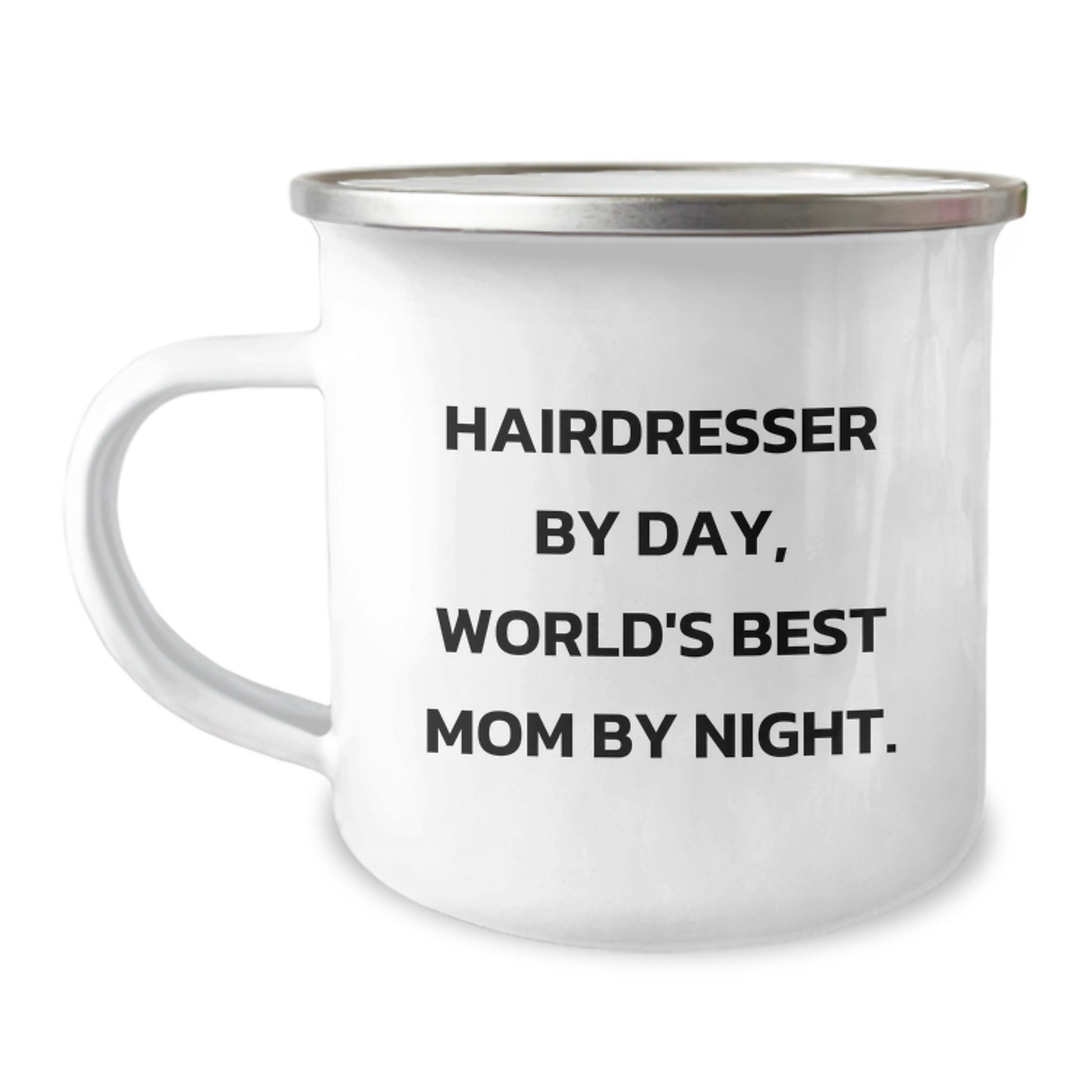 Funny Hairdresser Gifts from Mom to the World's Best Hairdresser By Night Camping Mug - Image 1