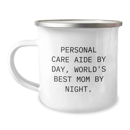 Personal Care Aide Keepsake Camping Mug Gift for Him - World's Best Mom - Image 1