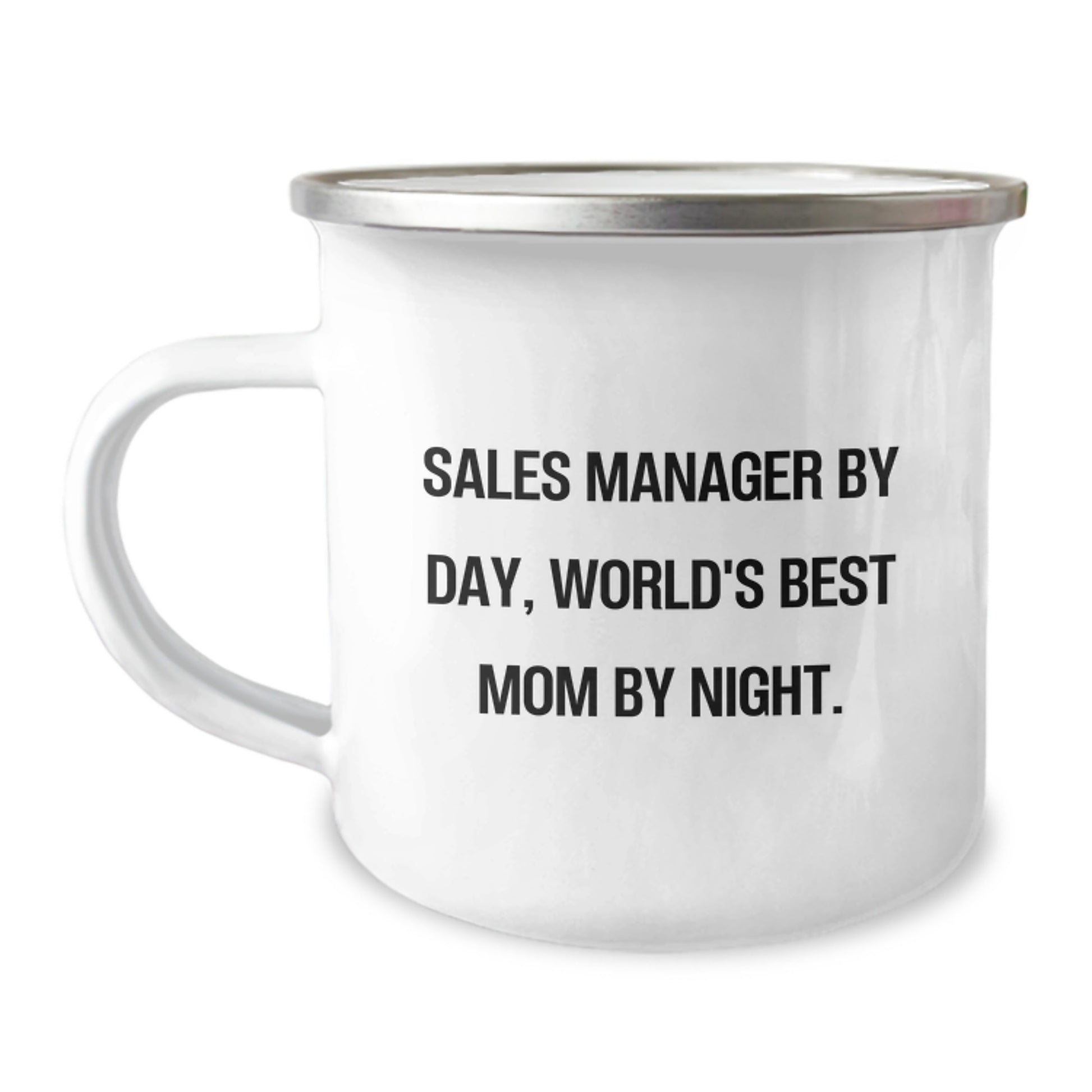 Funny Sales Manager Gifts from Mom - Sales Manager By Day, World's Best Mom By Night. Graduation Unique Gifts for Sales Managers, Camping Mug - Image 1