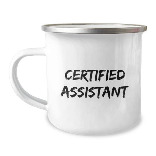 Funny Assistant Gifts, 'You're the Assistant to My Awesomeness' Birthday Camping Mug Gifts from Friends for Assistant, 12 oz Stainless Steel with Enamel Finish - Image 1