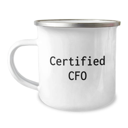 Cute CFO Gifts from Friends to Men on Valentine's - 'Life Begins at the End of Your Comfort Zone' Funny Camping Mug - Image 1