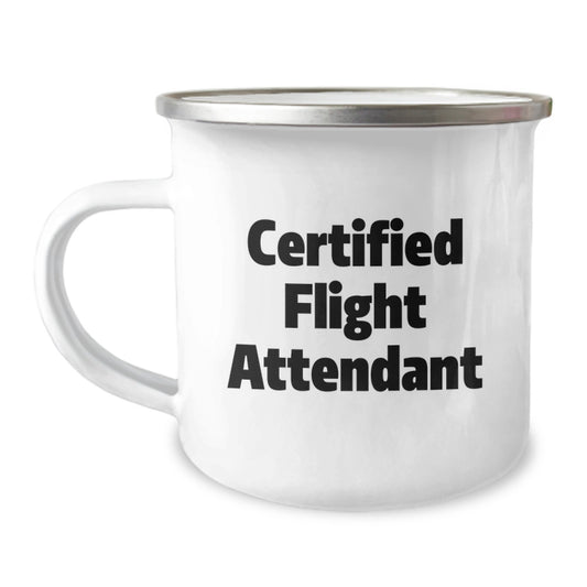 Funny Flight Attendant Mugs Gifts from Friends - Certified Flight Attendant Camping Mug for Men - Unique Christmas Unique Gifts for Flight Attendant - Image 1