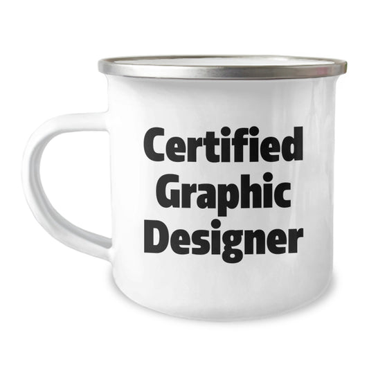 Funny Quote Gifts from Friends for Graphic Designer Christmas Unique Camping Mug - Image 1