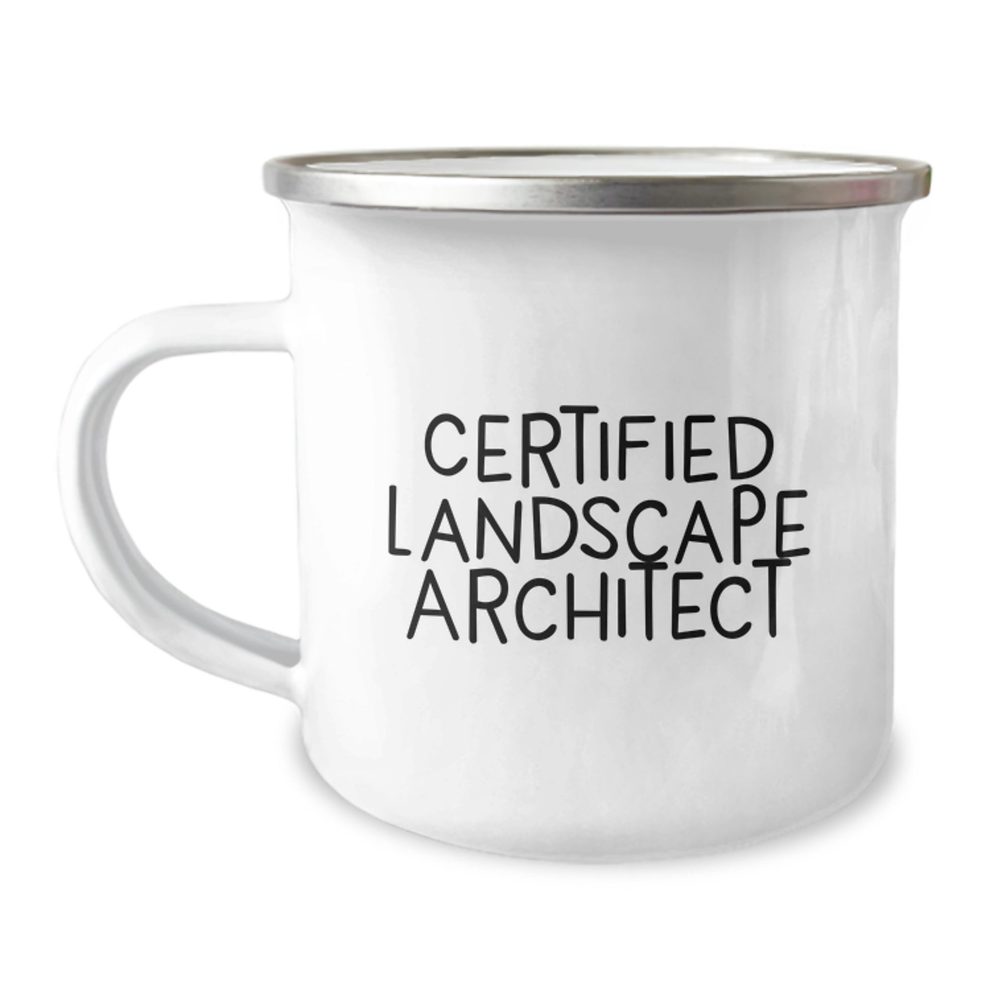 Funny Landscape Architect Gifts from Friends to Birthday Celebrations with Camping Mugs, 'Certified Landscape Architect' Quote Inside, 12 oz Stainless Steel Enamel Finish - Image 1