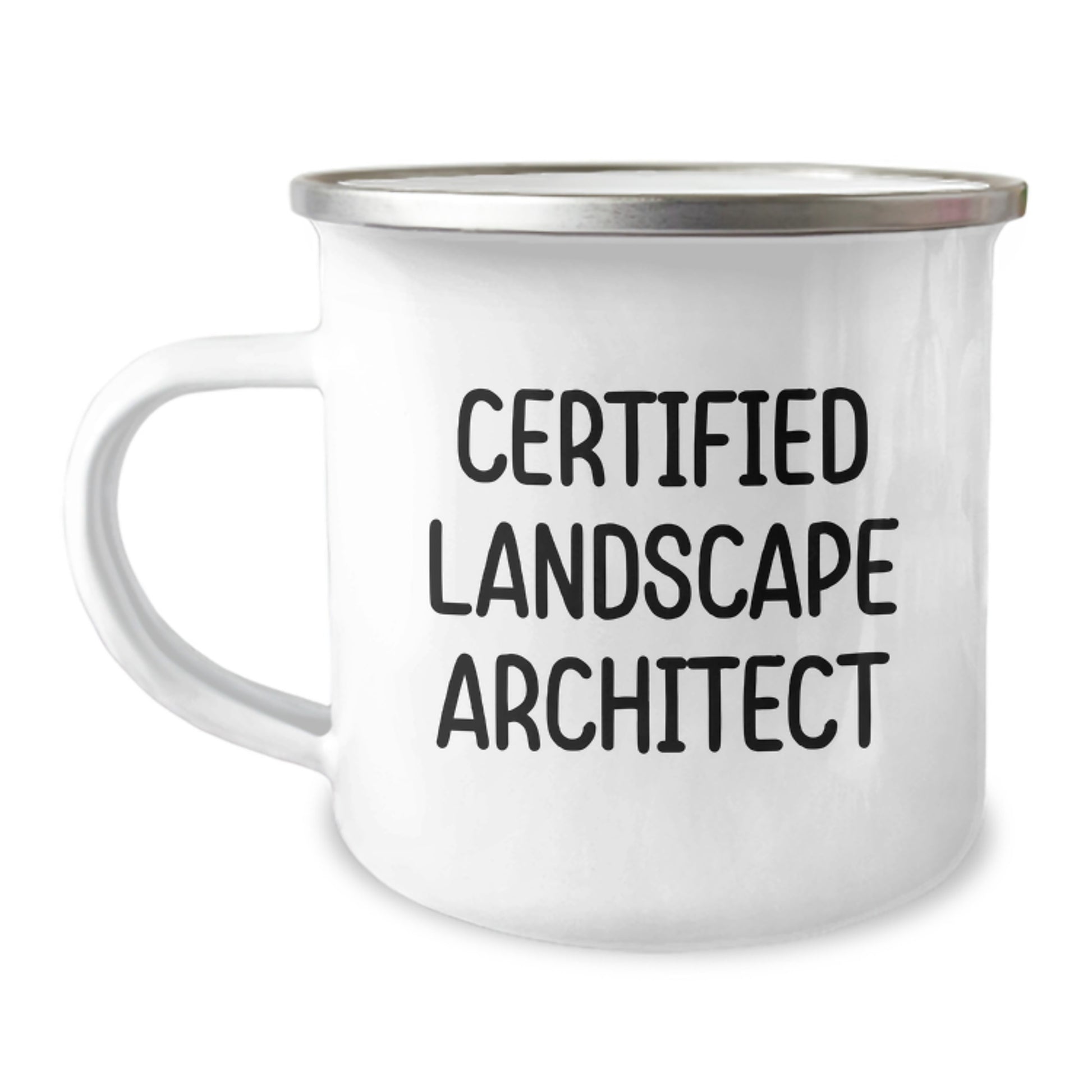 Funny Landscape Architect Gifts for Men from Friends, Unique Birthday Present Ideas for Landscape Architect, 'Certified Landscape Architect' Quote on Camping Mug - Image 1