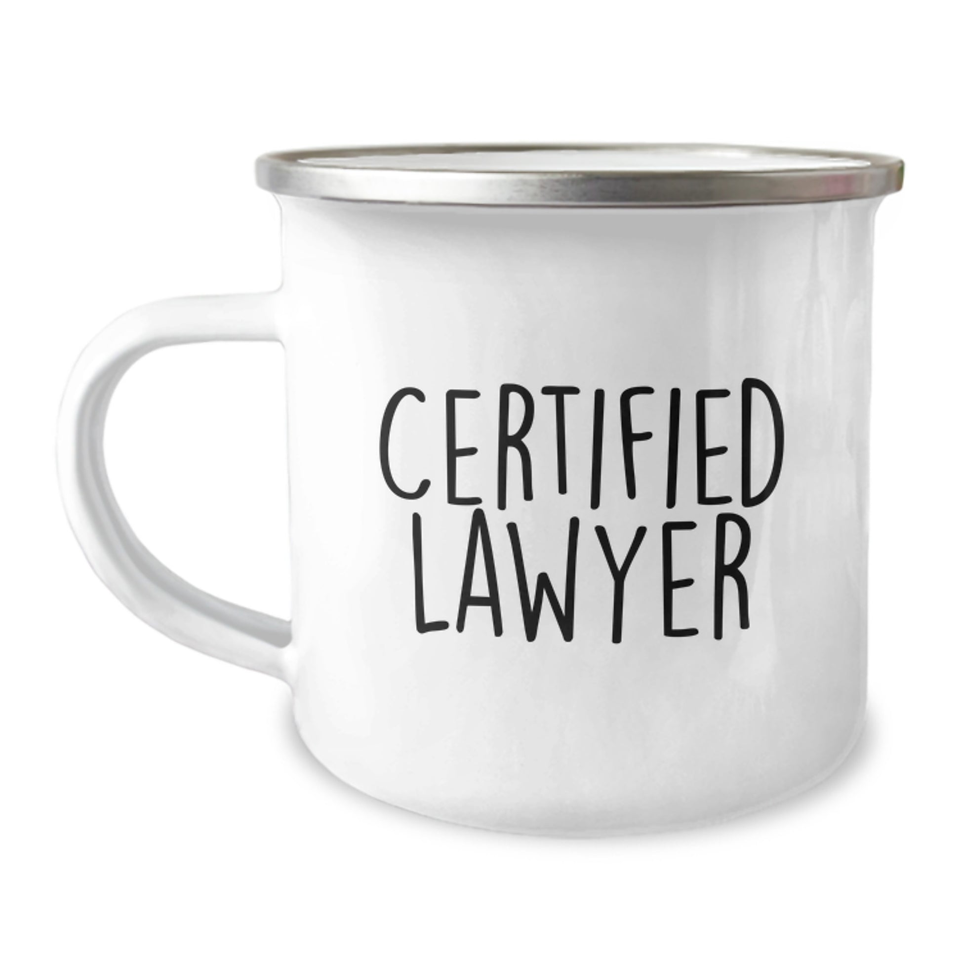 Funny Lawyer Gifts from Friends, Birthday Unique Gifts for Men, Camping Mug with Certified Lawyer Quote - 'I'm Not a Morning Person, I'm a Lawyer, Get Me Coffee' - 12 oz Stainless Steel Enamel Finish - Image 1