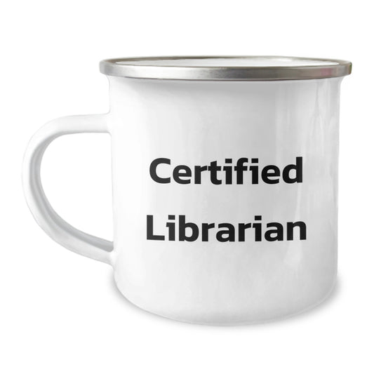 Funny Librarian Gifts, Certified Librarian Birthday Mug, 12 oz Stainless Steel with Enamel Finish, 'You're the Best Librarian', Gifts from Friends to Librarian - Image 1