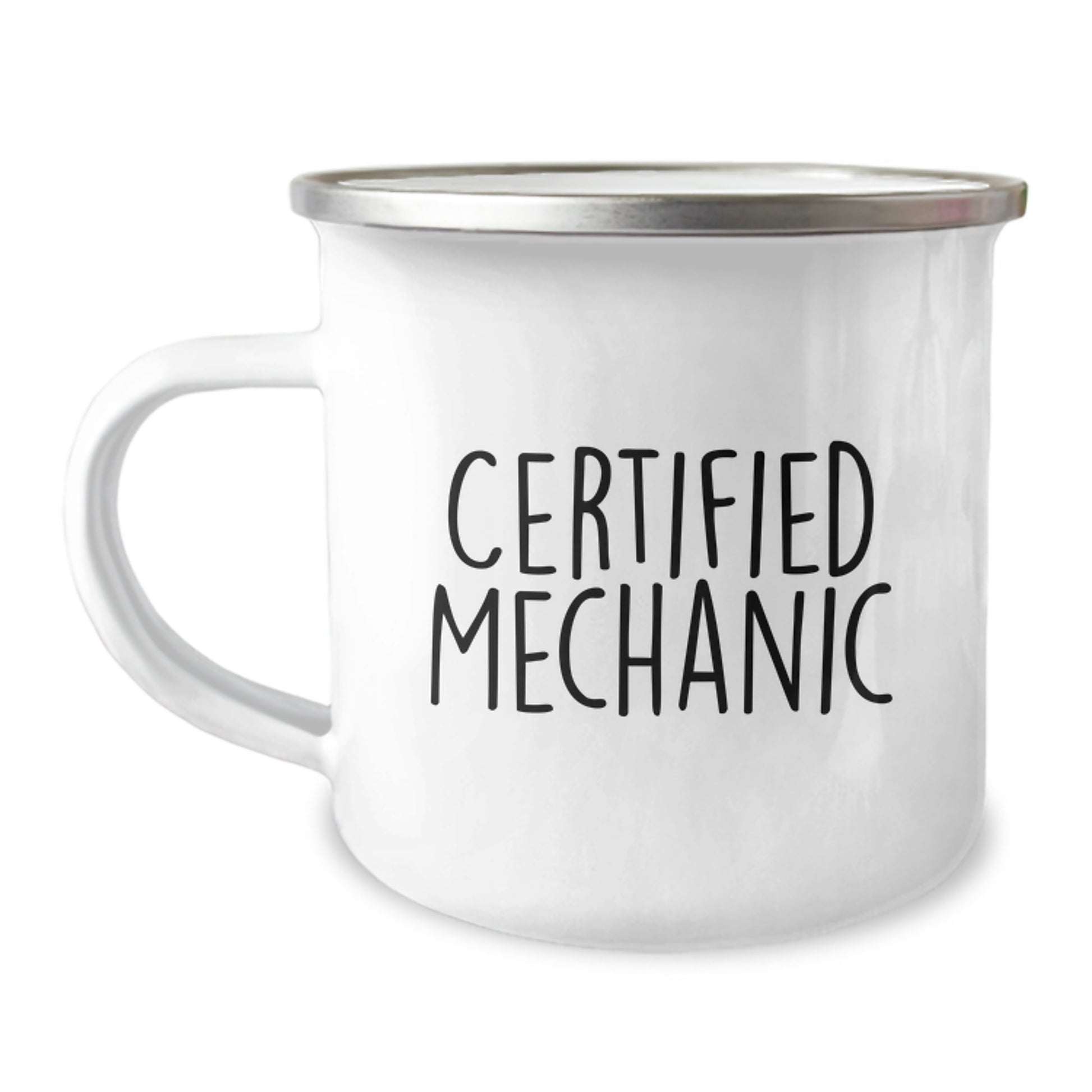Funny Mechanic Gifts for Men - 'Certified Mechanic' Quote on Camping Mug for Birthday - Image 1