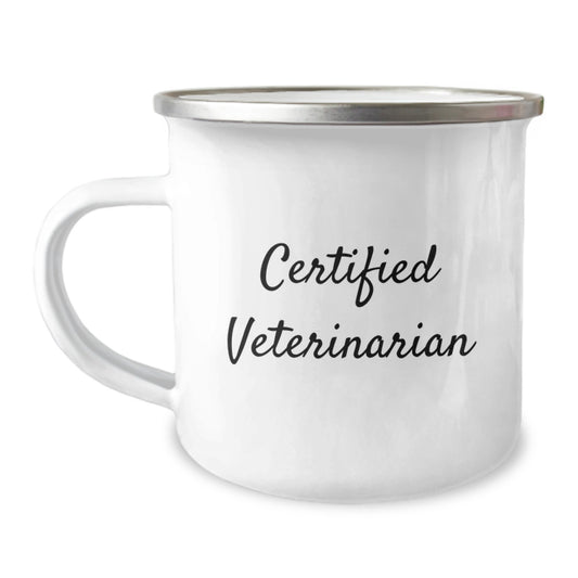 Funny Veterinarian Gifts for Men from Family, Unique Christmas Unique Gifts, Funny Camping Mug for Veterinary Friends and Coworkers, 'I'm a Veterinarian, It's Ruff' Enamel - Image 1
