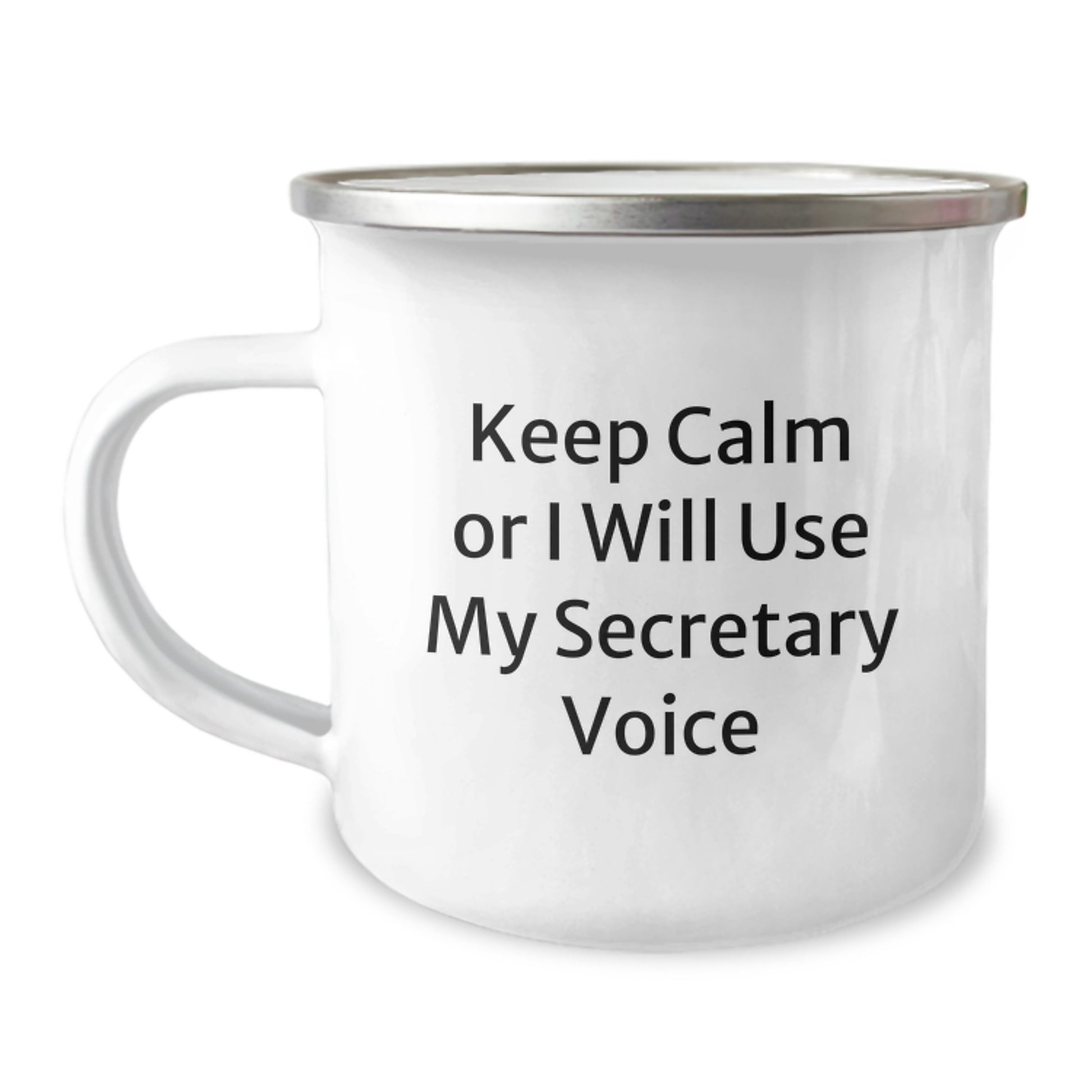 Funny Secretary Gifts from Friends, Keep Calm Secretary Voice Camping Mug for Birthday, Perfect Unique Gifts for Men or Women - Image 1