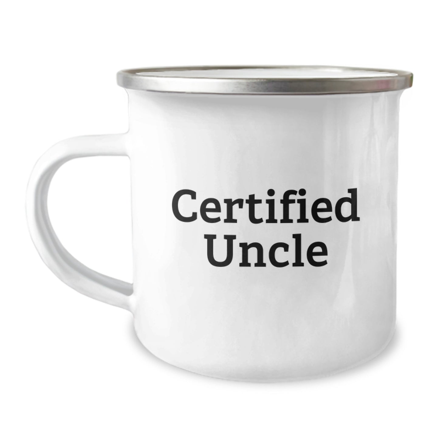 Funny Camping Mug Gifts from Men, Gifts for Uncle on Graduation, 'Certified Uncle' Quote, 12 oz Stainless Steel with Enamel Finish - Image 1