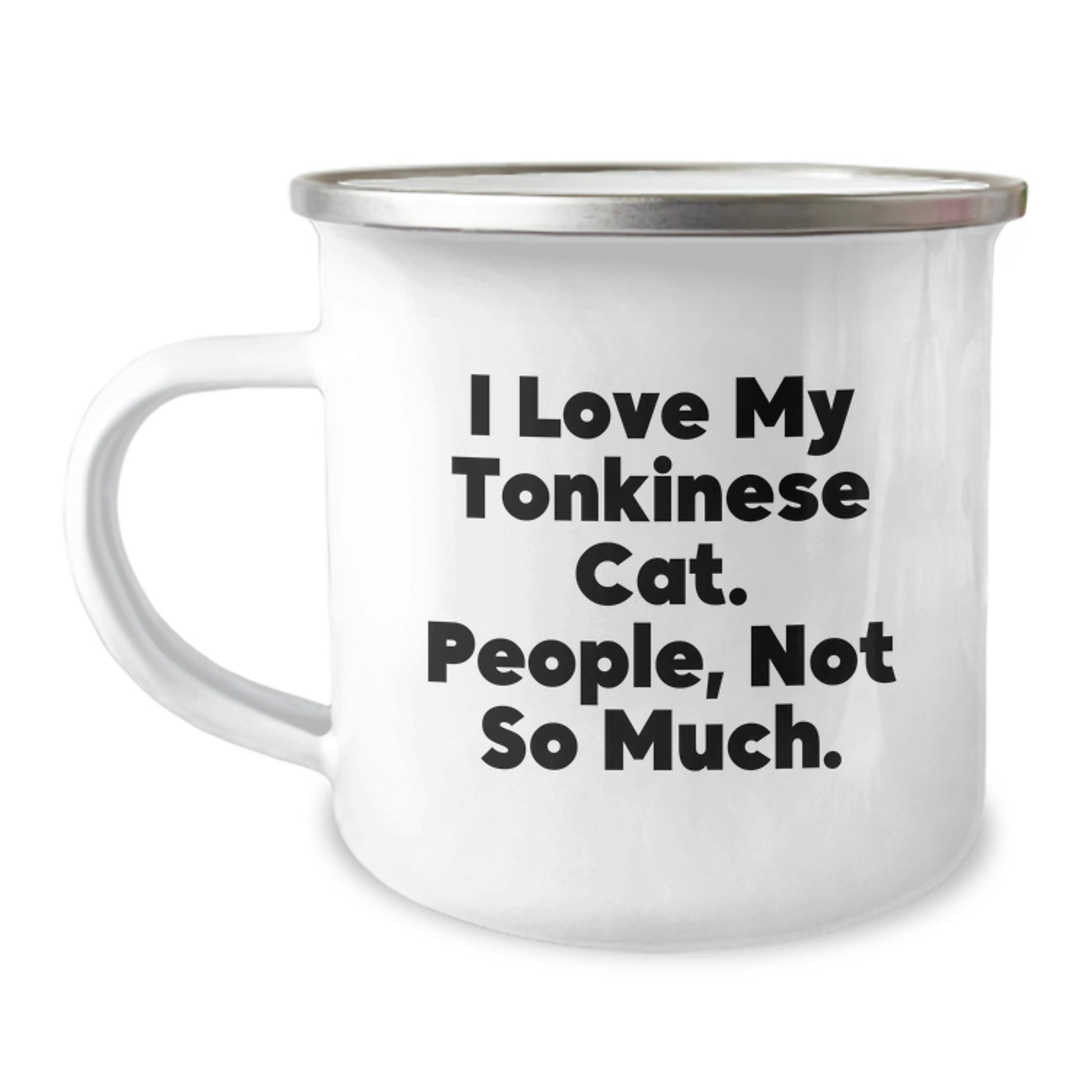 Gifts from Family - Funny Tonkinese Cat Camping Mug for Friends, Unique Christmas Memorable Present for Tonkinese Cat Lover, 12 oz Stainless Steel - Image 1