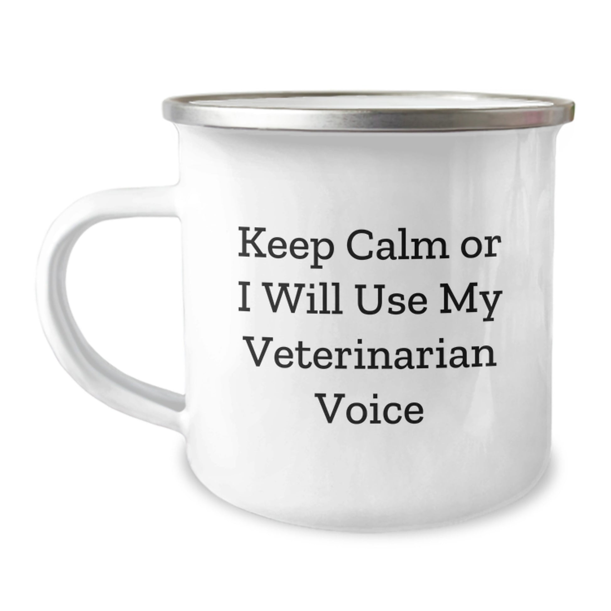 Funny Veterinarian Gifts for Him, Unique Christmas Memorable Presents for Friends from Veterinarian Lovers, Camping Mug with Keep Calm Or I Will Use My Veterinarian Voice - Image 1