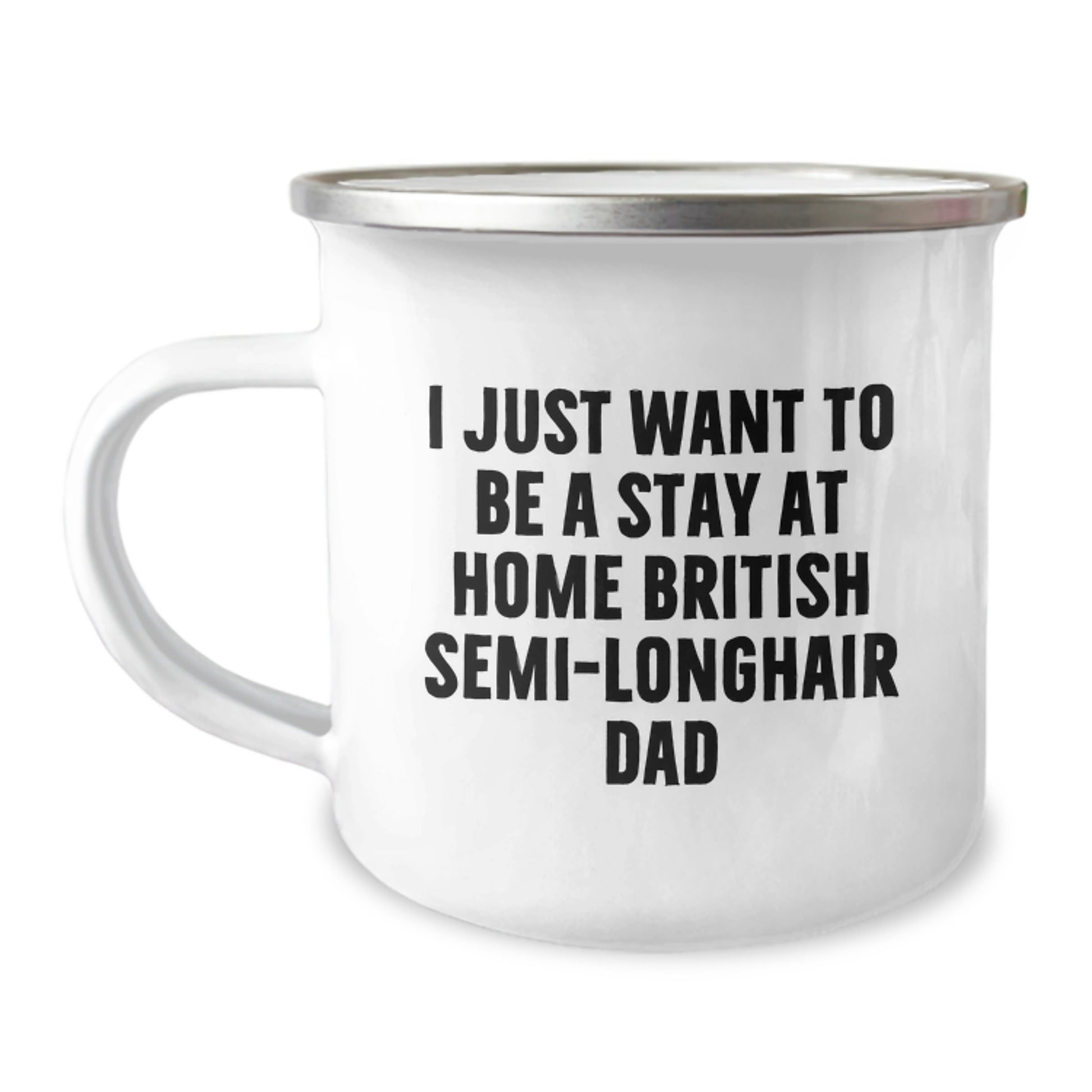 Funny British Semi-Longhair Cat Gifts, Camping Mug for British Semi-Longhair Cat Dad, Gifts from Men to British Semi-Longhair Cat Lovers for Graduation Unique Gifts - Image 1