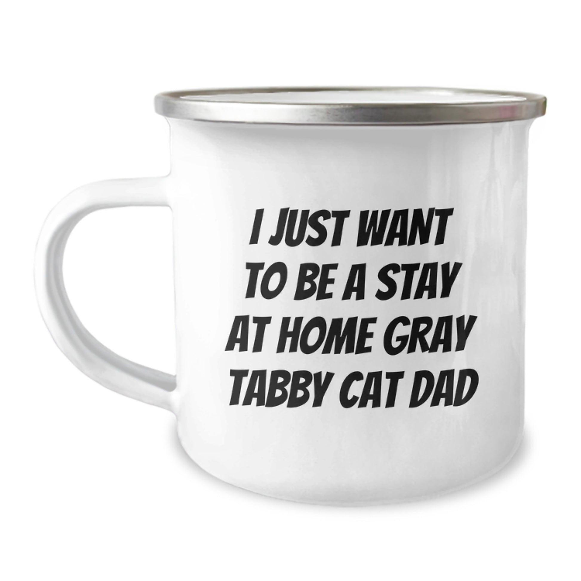 Gray Tabby Cat Gifts from Friends, Funny Camping Mug for Gray Tabby Cat Dad, Graduation Unique Gifts for Men - Image 1