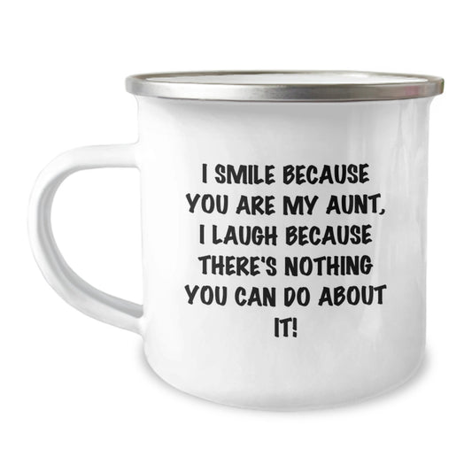 Funny Aunt Gifts for Her Birthday, Camping Mug, Best Sentimental Quote for Aunt, Gifts from Family, Aunt Camping Mug - Image 1