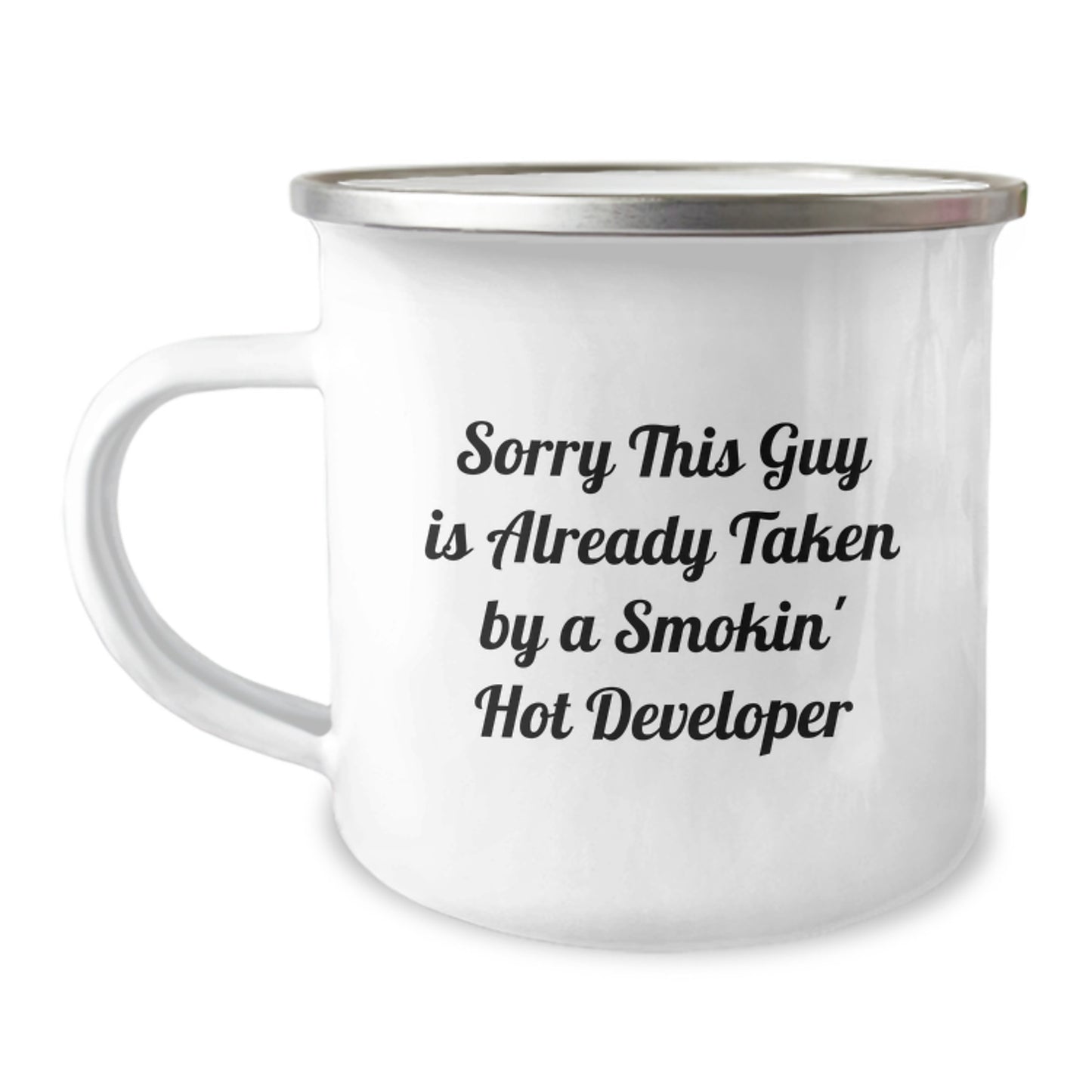 Funny Developer Gifts for Men, Unique Christmas Unique Mugs for Developer Enthusiasts, Sorry 'This Guy Is Already Taken By A Smokin' Hot Developer' Ceramic Mug - Image 1