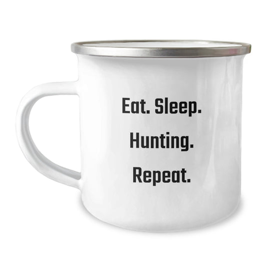 Funny Hunting Gifts from Friends - Eat. Sleep. Hunting. Repeat. Camping Mug for Men, Hunting Enthusiasts, and Graduation Unique Gifts - Image 1