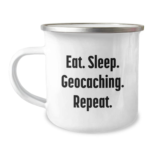 Geocaching Enthusiasts Gifts from Family - Eat. Sleep. Geocaching. Repeat. Graduation Unique Gifts for Geocaching Men - Image 1